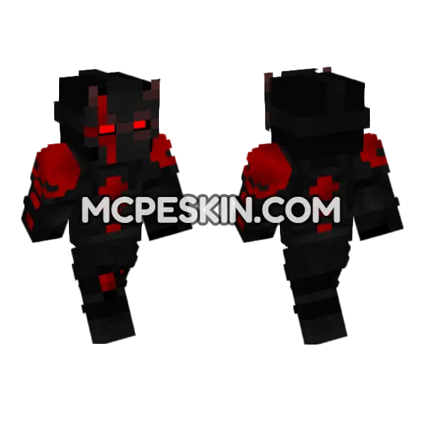 Dark Bloody Figure Minecraft Bedrock skin, front and back