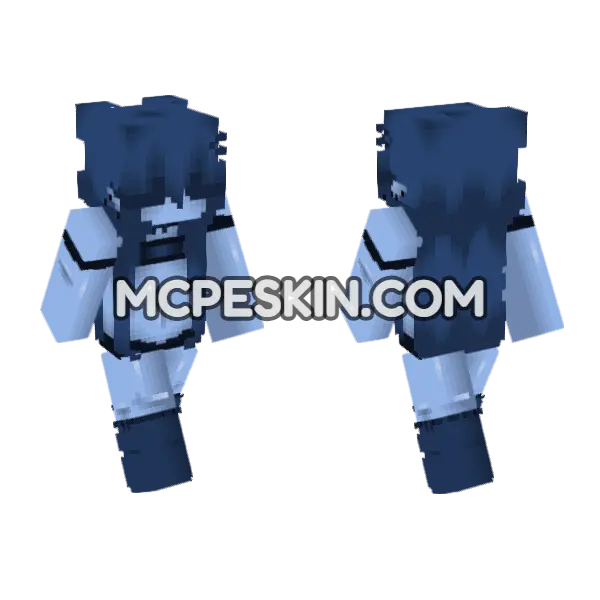 Dark Blue Chef Outfit Minecraft Bedrock skin, front and back