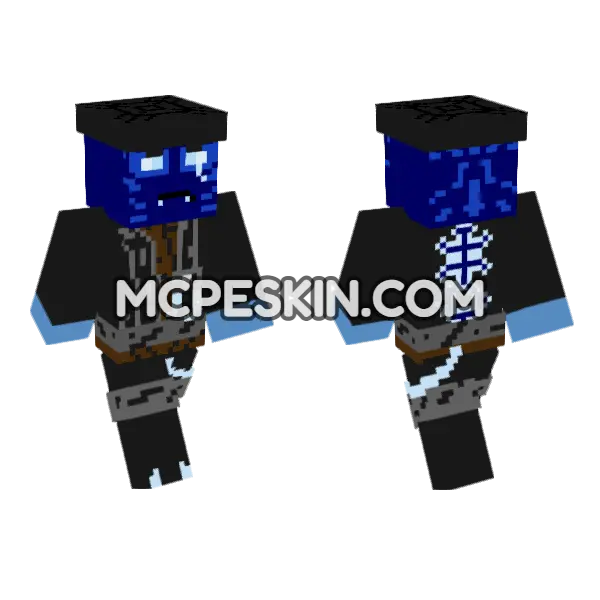 Dark Blue Creature, front and back