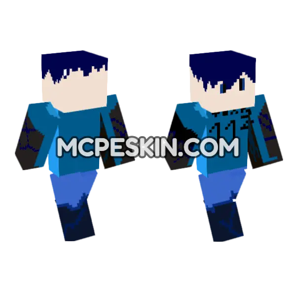 Dark Blue Hooded Figure, front and back