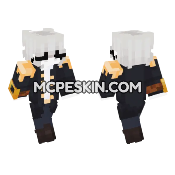 Dark Blue Jacket Skin Minecraft Bedrock skin, front and back