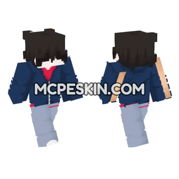 Dark Blue School Uniform, front and back