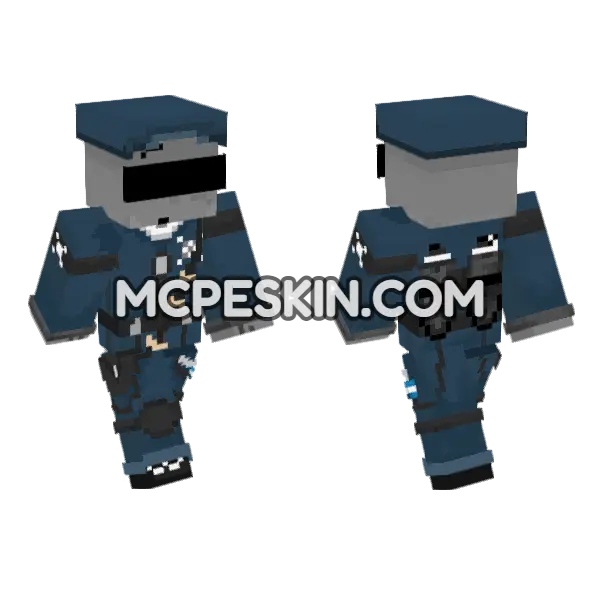 Dark Blue Work Uniform, front and back