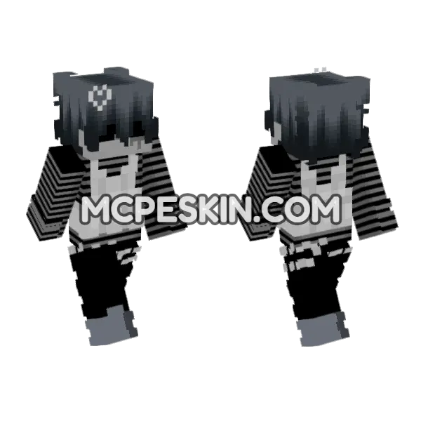 Dark Eboy Hoodie Minecraft Bedrock skin, front and back