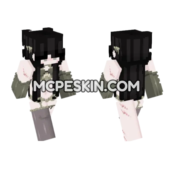 Dark Egirl Outfit, front and back