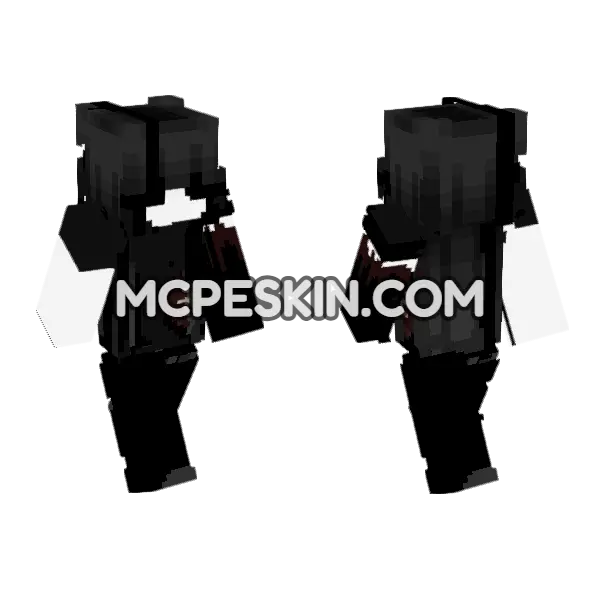 Dark Figure With Red Eyes Minecraft Bedrock skin, front and back