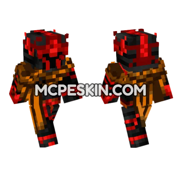 Dark Fire Skin Minecraft Bedrock skin, front and back