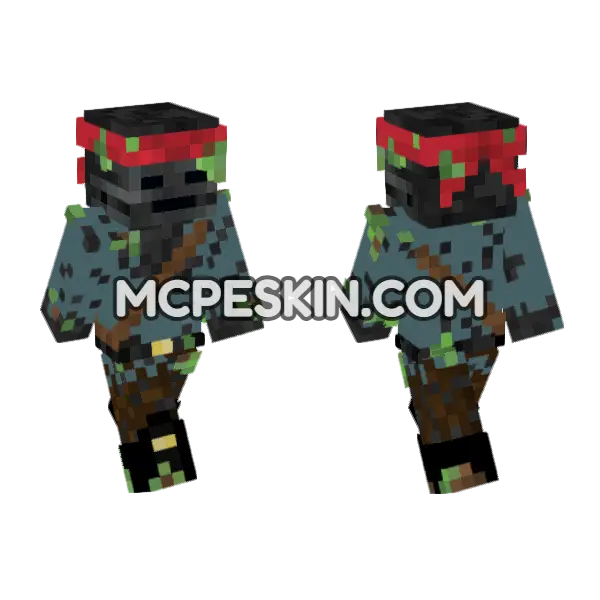 Dark Forest Dweller Minecraft Bedrock skin, front and back