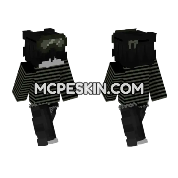 Dark Goggled Adventurer, front and back