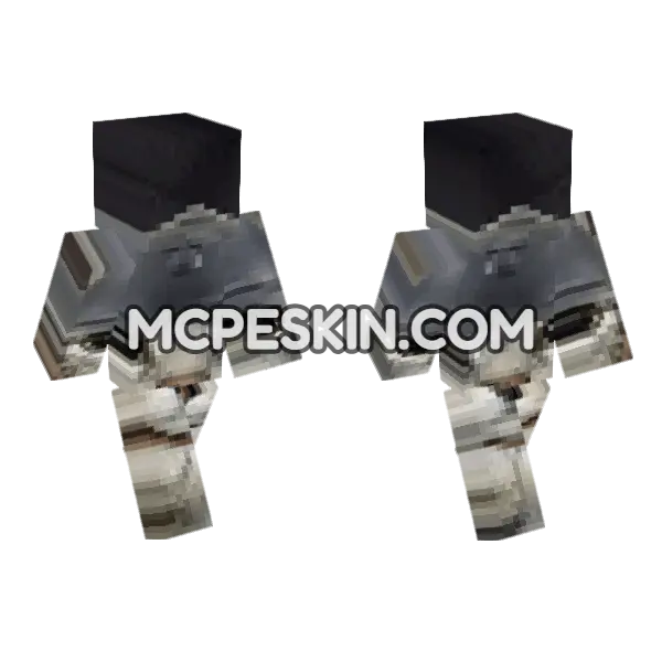 Dark Grey Mech Suit Minecraft Bedrock skin, front and back