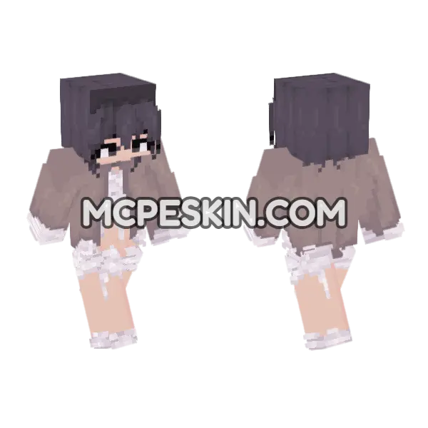 Dark Haired Maid Outfit, front and back