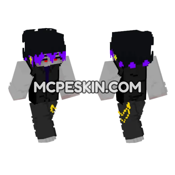 Dark Hooded Figure Minecraft Bedrock skin, front and back