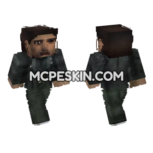 Dark Hooded Figure Minecraft Bedrock skin, front and back