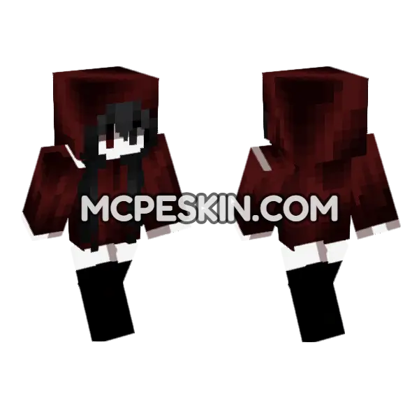 Dark Hooded Figure Minecraft Bedrock skin, front and back