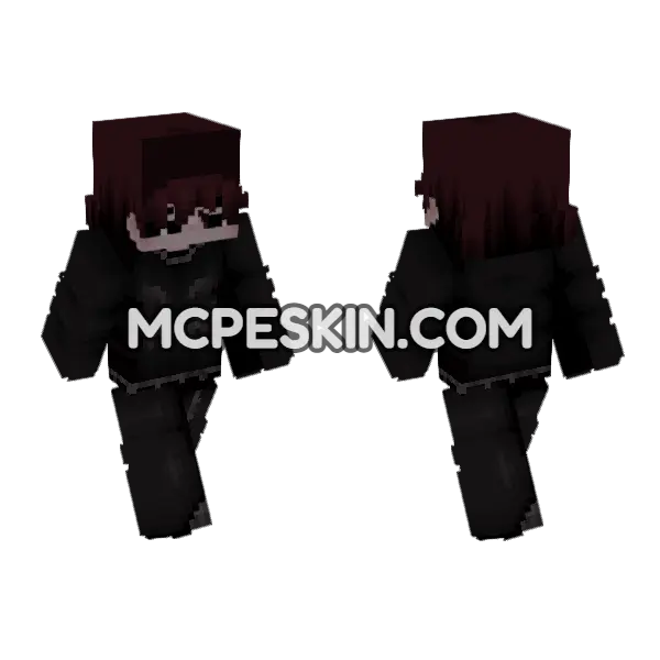 Dark Hoodie Boy, front and back