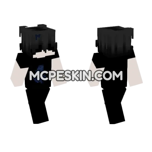 Dark Hoodie Boy, front and back