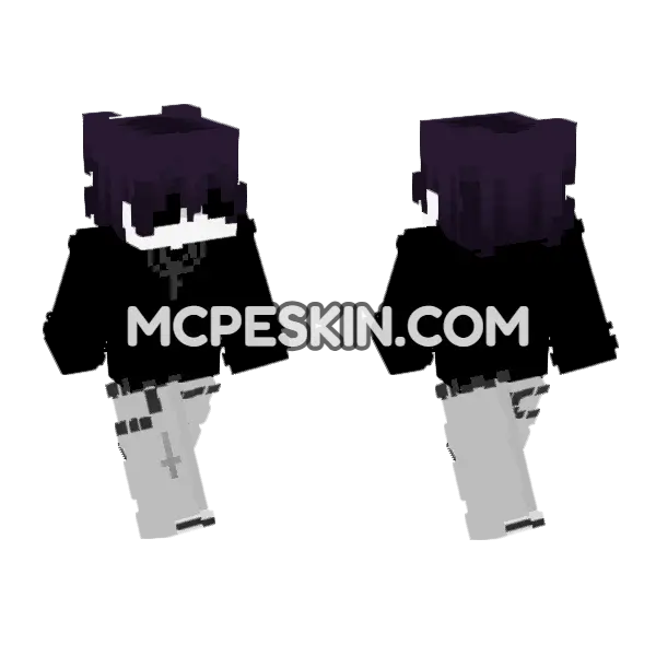 Dark Hoodie Character, front and back