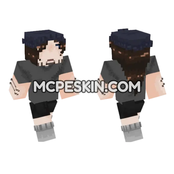 Dark Hoodie Character, front and back