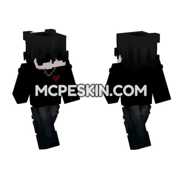 Dark Hoodie Guy, front and back
