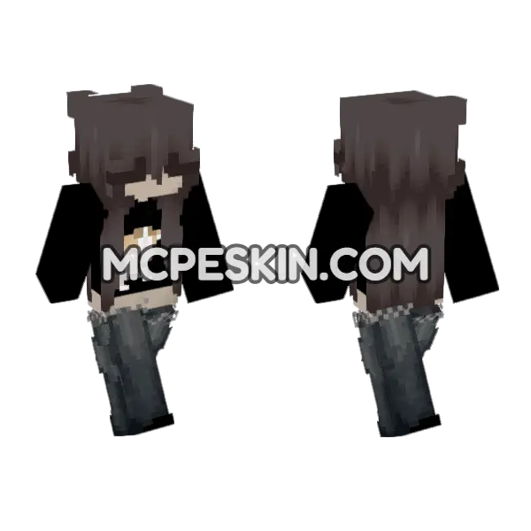 Dark Hoodie Outfit, front and back