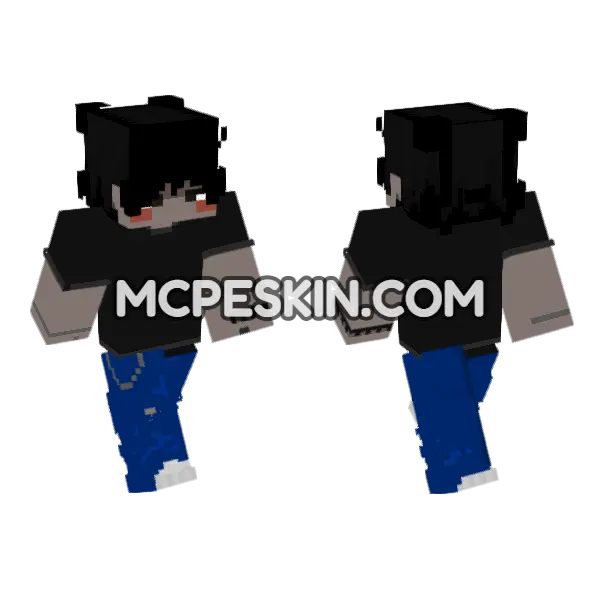 Dark Hoodie with Jeans, front and back