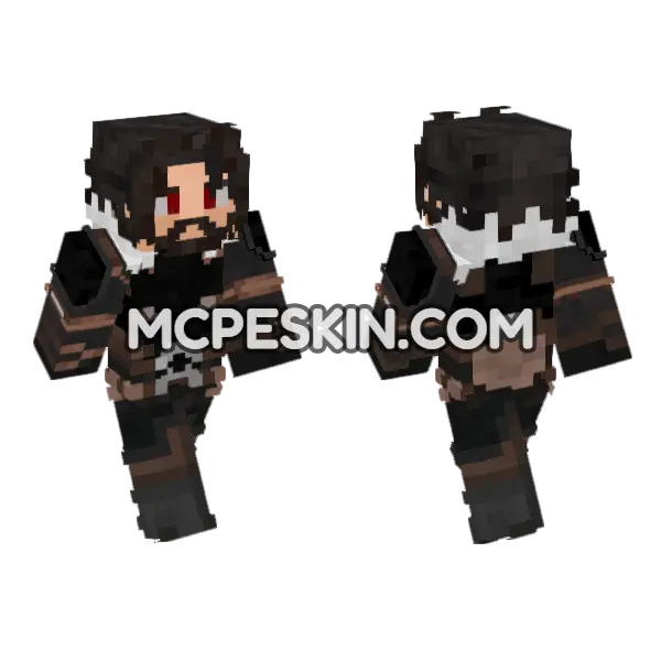Dark Hunter Minecraft Bedrock skin, front and back