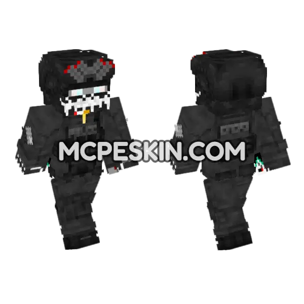Dark Mech Suit, front and back