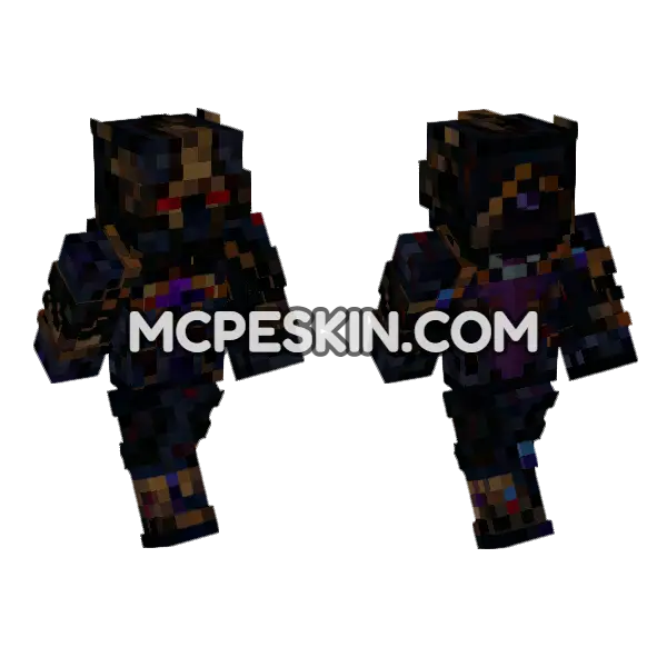 Dark Paladin Minecraft Bedrock skin, front and back