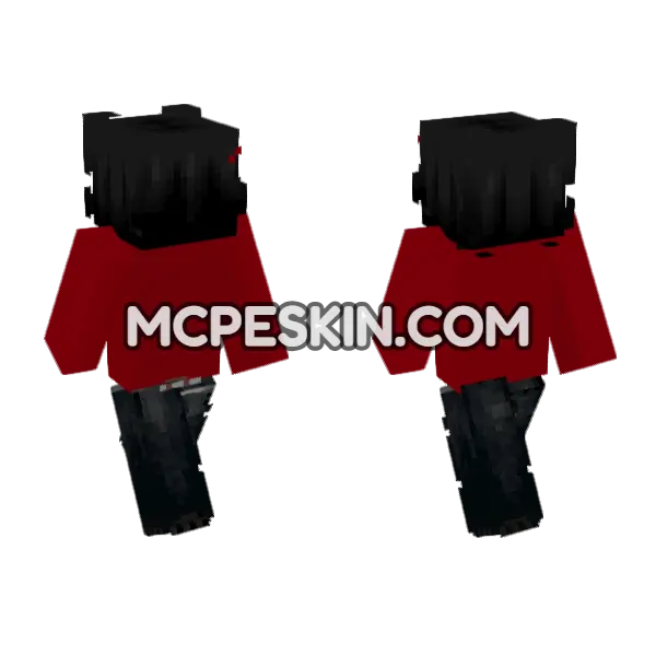 Dark Red Hooded Figure, front and back