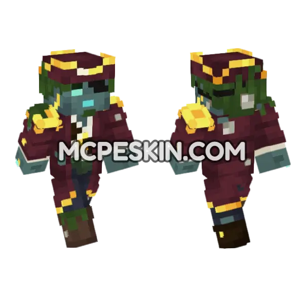 Dark Red Tunic Skin Minecraft Bedrock skin, front and back