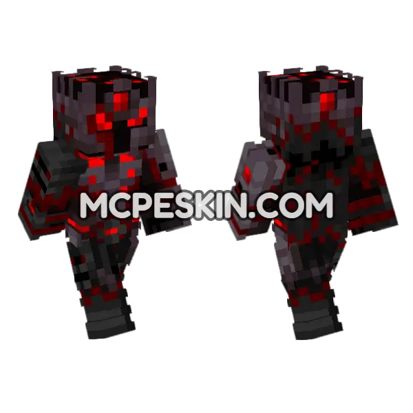 Dark Robot Skin Minecraft Bedrock skin, front and back