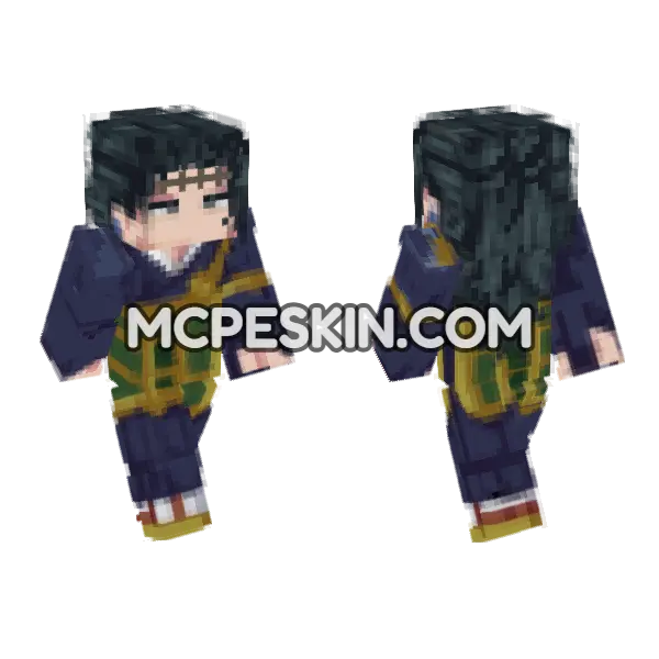 Dark Scholar Outfit Minecraft Bedrock skin, front and back