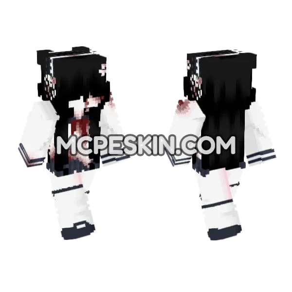 Dark School Uniform Minecraft Bedrock skin, front and back
