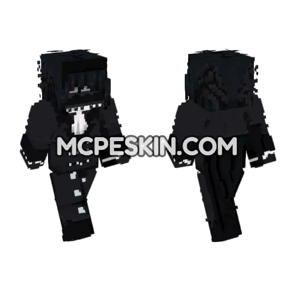 Dark School Uniform Minecraft Bedrock skin, front and back