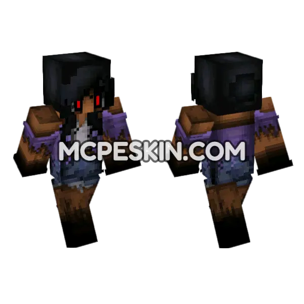 Dark Sorcerer Minecraft Bedrock skin, front and back