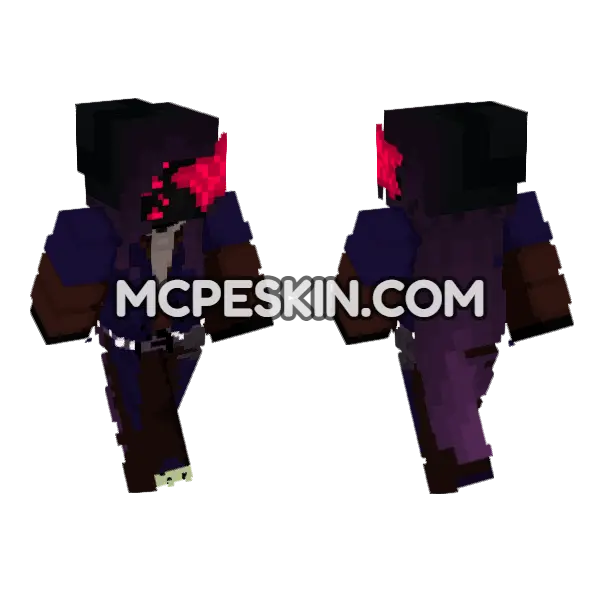 Dark Sorcerer Robes Minecraft Bedrock skin, front and back