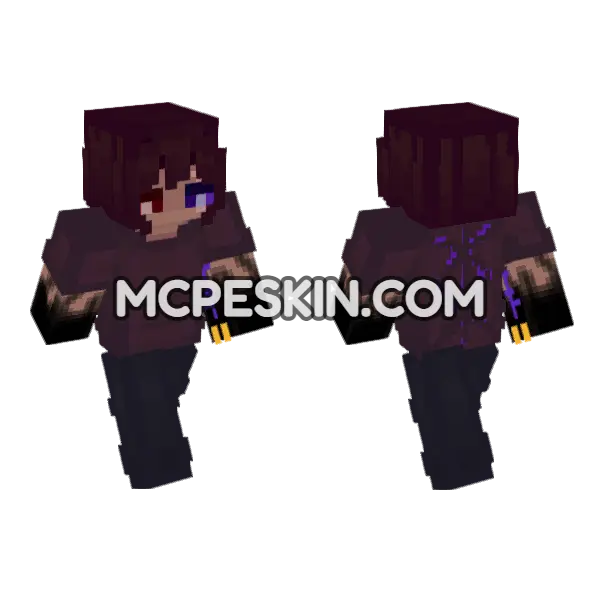 Dark Sorcerer Skin Minecraft Bedrock skin, front and back