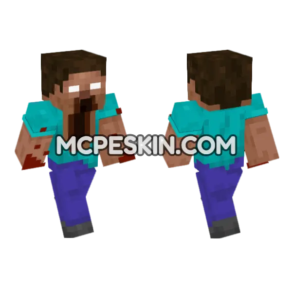 Dark Steve 1 Minecraft Bedrock skin, front and back