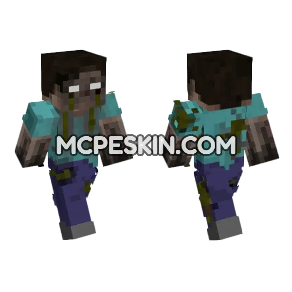 Dark Steve 5 Minecraft Bedrock skin, front and back