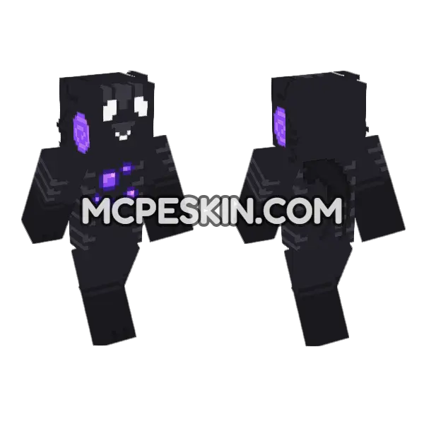 Dark Swirl Creature Minecraft Bedrock skin, front and back