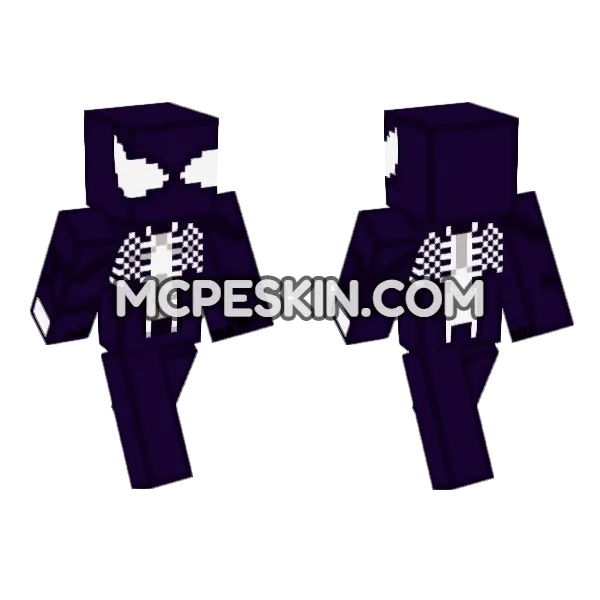 Dark Symbiote Suit Minecraft Bedrock skin, front and back