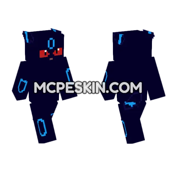Dark Umbreon Minecraft Bedrock skin, front and back