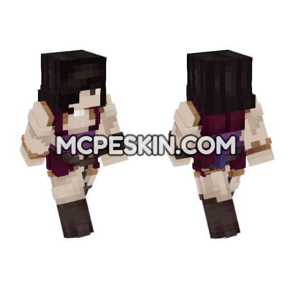 Dark Witch Skin Minecraft Bedrock skin, front and back