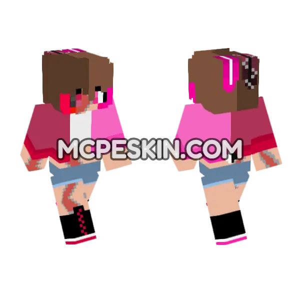 Darkstar Gamerlucymoon Inner Voice Minecraft Bedrock skin, front and back