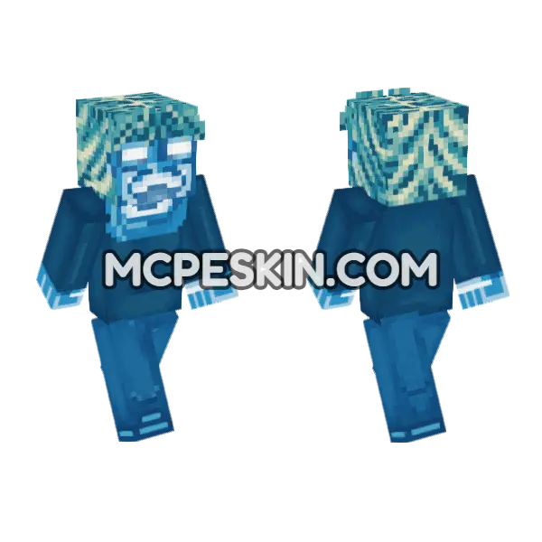 Deep Ocean 67 Minecraft Bedrock skin, front and back
