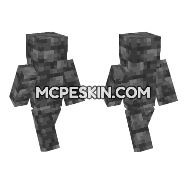 Deepslate Block Skin Minecraft Bedrock skin, front and back