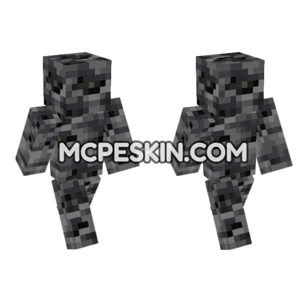 Deepslate Coal Ore Minecraft Bedrock skin, front and back