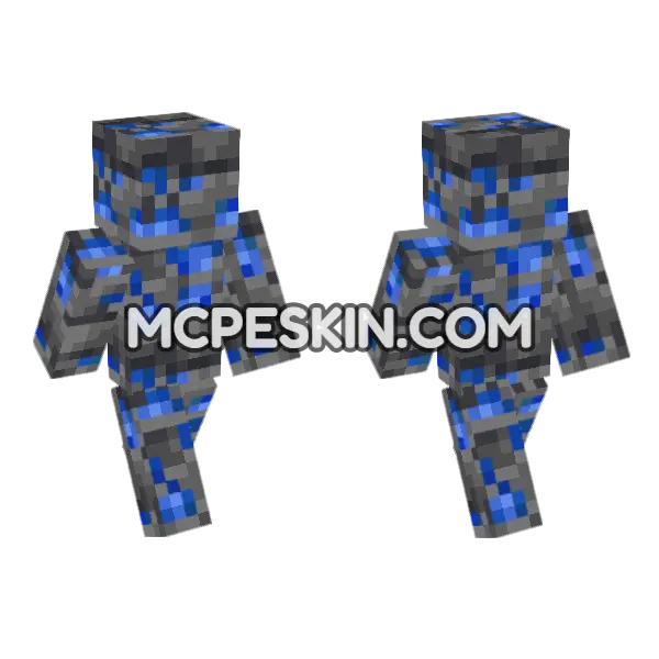 Deepslate Lapis Ore Minecraft Bedrock skin, front and back