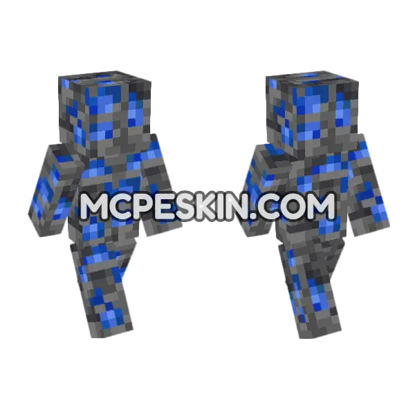 Deepslate Lapis Ore Minecraft Bedrock skin, front and back