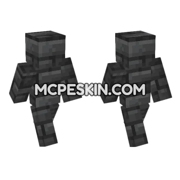 Deepslate Tiles Minecraft Bedrock skin, front and back